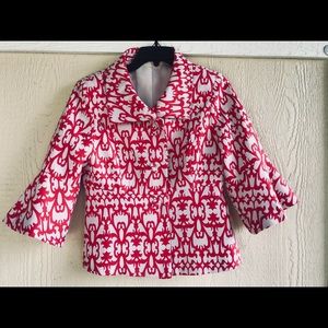 Red and cream Kim Rogers woman’s blazer